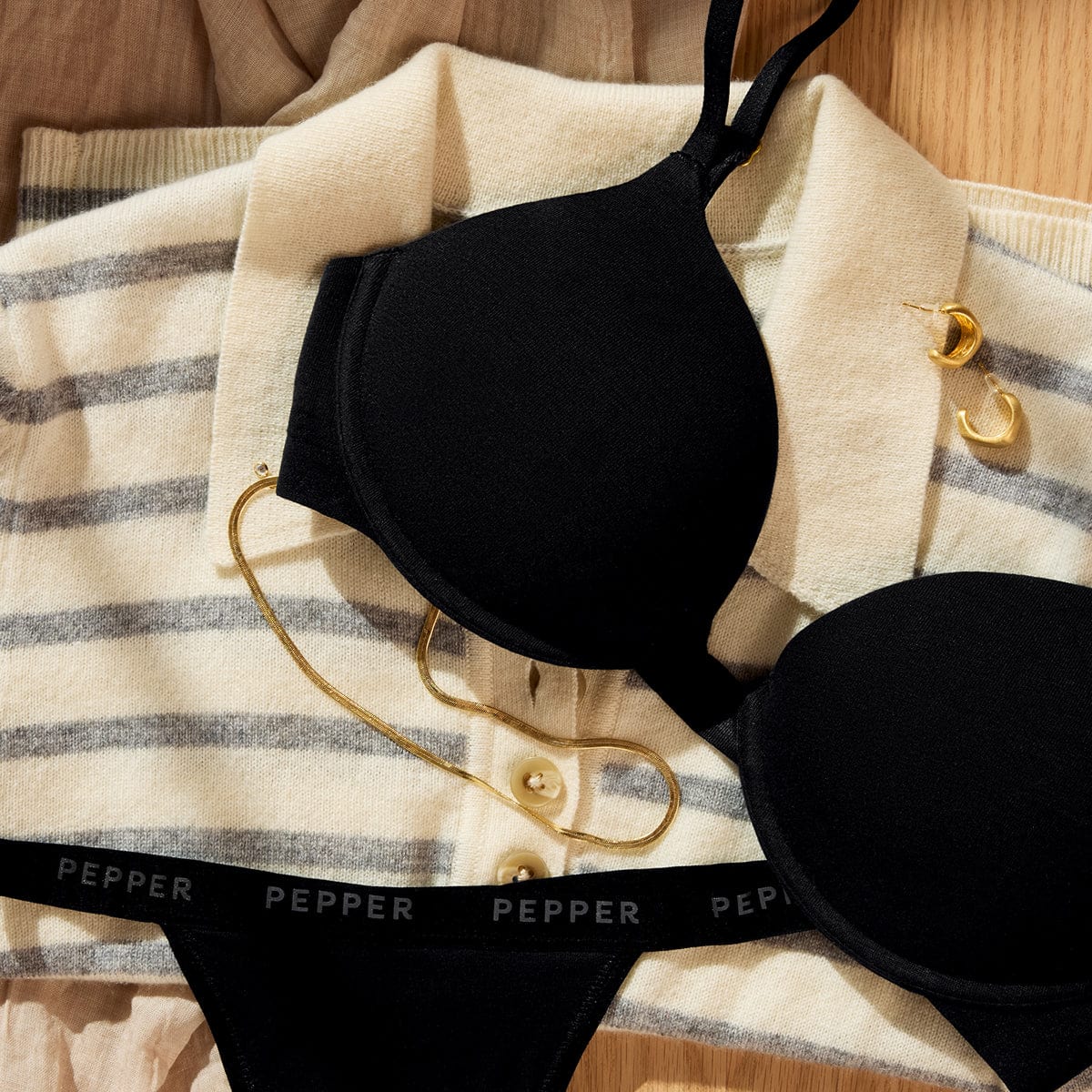 Supima® Cotton Lift Up Bra Black - Image 8